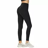 DDOBB Leggins Donna Pantaloni Sportivi Leggings Donna Palestra Vita Alta Push Up Controllo della Pancia Opaco Elastici Fitness Yoga(Nero,S-M)