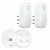 LoraTap Presa Telecomandata con Telecomando, 2 Spina Elettrica con Interruttore Senza Fili 200m Controllo Remoto On/Off per Elettrodomestici, Presa Italiana 10A 16A 3500W, Bianco, 2 Anni di Garanzia
