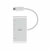 aiino USB C to VGA, USB 3.0, USB-C Data/Charging Adapter, Bianco