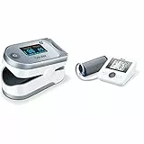 Beurer PO 60 Saturimetro Bluetooth a Lettura Istantanea con Visualizzazione Grafica del Battito Cardiaco e 100 Posizioni di Memoria & BM 27 Misuratore di Pressione da Braccio con Display Orizzontale