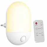 Luce Notturna per Bambini Telecomandata, con Funzione Timer, Luce Calda e Luce Bianca, 3 Livelli di Luminosità Regolabili, Luce Notturna LED per Camerette, Corridoio, Garage, Bagno