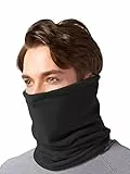 Generico Scaldacollo Pile Invernale Uomo | Donna x Moto, Sci, Snowbard, Running | Paracollo Antivento Regolabile (NERO)