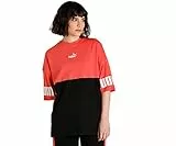 PUMA T-Shirt Power Colorblock, Crop Top Donna, Salmone, S