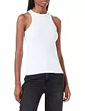 HUGO Classic Tank Maglia, Bianco 100, L Donna