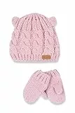 Chicco Set cappellino e guanti in tricot di cotone, invernale, Design in Italy, Unisex - Bimbi 0-24, Rosa, 24 mesi