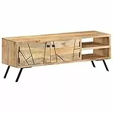 vidaXL Mobile Porta TV 110x30x40 cm in Legno Massello di Mango