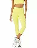 Amazon Essentials Leggings Capri Active Sculpt a Vita Alta (Disponibili in Taglie Forti) Donna, Giallo Brillante, M