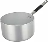 Pentole Agnelli ALMC105PIC24 Linea Alluminio Casseruola Alta, Fondo a Induzione con 1 Manico Cool, 24 cm, Acciaio, Argento
