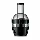 Philips Viva Collection Centrifuga, Estrattore di Succo da 800 W, Capacità 2 L, Tecnologia QuickClean, Contenitore per Succhi Incluso, Plastica, Chiaro, Nero (HR1856/70)