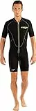 Cressi, Lido Man 2 mm, Muta Shorty in Neoprene High Stretch, Uomo, Nero/Verde, XL
