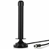 Wicked Chili Antenna DVBT2 HD/DVBT Digital per TV,Radio e PC - Antenna passiva da interno con base magnetica e alta potenza di ricezione (guadagno: 6dBi / lunghezza cavo: 300 cm) nero