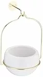Amazon Basics - Portapiante a sospensione, rotondo, bianco/ottone