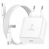 Caricatore USB C 45W per Caricabatterie Samsung, Alimentatore USB C Spina Presa Type C Caricatore Rapido Samsung Con 5A Cavo USB C 2M per Samsung Galaxy S23 Ultra/S23/S22 Ultra/S21/S20/A14/A34 5G/A54
