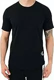 Calvin Klein Jeans T-shirt Maniche Corte Uomo Badge Turn Up Sleeve Scollo Rotondo, Nero (Ck Black), L