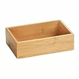 WENKO 23918100 - Contenitore per il bagno in bambù, serie Terra, Marrone, 15 x 4.5 x 10 cm