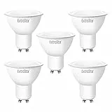 EXTRASTAR Lampadina LED GU10, 8W (equivalenti a 54W), Luce Bianca Calda 3000K ，non dimmerabilei, Confezione da 5