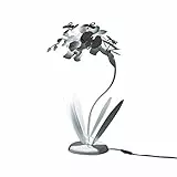 Arti & Mestieri Orchidea - Lampada da Tavolo Piccola di Design 100% Made in Italy - in Ferro, 38 x 20 x 57 - Bianco Neve