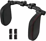 ChuerTech Poggiatesta Auto, Cuscino Poggiatesta per Auto, Poggiatesta da Viaggio Collo Auto Protezione Collo in Pelle con Memory Foam con Barra Scorrevole Regolabile per Seggiolino Bambini Adulti
