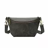 KL928 Marsupio unisex da uomo, in morbida pelle PU (grigio scuro), Nero , taglia unica, nan