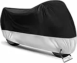 Telo Coprimoto Impermeabile, Misura 245 x 105 x 125cm, 2 Fori di Serraggio, Teli per moto 190T Telo Coprimoto Scooter Antipolveri Anti-UV per Esterni …