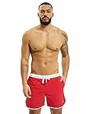 Urban Classics Retro Swimshorts Pantaloncini, Colore: Rosso, L Uomo
