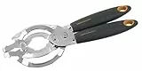 Fackelmann coperchi, Linea Apribarattoli/Svitacoperchi, Collection, in Acciaio Inox, Manico Soft Touch (Colore: Nero/Arancione/Argento), 24,5x2,5x8,5 cm