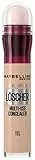 Maybelline New York - Concealer, correttore istantaneo effetto antietà, con applicatore micro, n. 115 beige (Warm Light), 6,8 ml