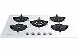 INDESIT ING 72T/WH PIANO COTTURA 5 FUOCHI A GAS DA 73 CM GRIGLIE GHISA VETRO BIANCO ING72T/WH
