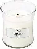 WoodWick Candela, Bianco Teak Vasetto