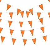 Bandierine Triangolo Arancione Feste Striscione Bandiere Tessuto Ghirlanda Appesa Decorazioni per Carnevali Scuola Patio Piscina Campeggio Compleanno Matrimonio Natalizie Interni Estern 10 Metri