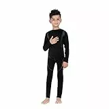 SAGUARO Set Biancheria Intima Termica per Bambini Caldo Traspirante Intimo Funzionale per Bambino Nero Gr.122-128
