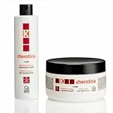 K-Cheratina, Trattamento Ricostruzione Capelli Shampoo e Maschera a Base di Cheratina, Idee Regalo, Kit con Shampoo Ricostruzione per Capelli Danneggiati 200ml, Maschera Ricostruzione 250ml