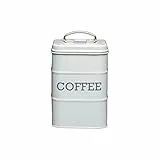 KitchenCraft Living Nostalgia Contenitore per Caffè, con Coperchio Salvafreschezza, Solo Lavaggio a Mano, 11 x 17 cm (4' x 6.5'), Grigio