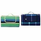 Amazon Basics - Coperta da picnic con retro impermeabile, 200 x 200 cm & Coperta da picnic con retro impermeabile, 200 x 200 cm