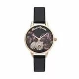 Olivia Burton Orologio Analogico al Quarzo da Donna con Cinturino in Pelle Nero - Ob16Wg68