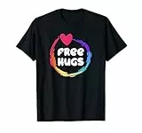 CSD - Maglietta Free Hugs arcobaleno Love LGBT regalo Gay Pride Maglietta