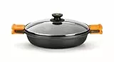 BRA Efficient Casseruola Bassa, Tegame Antiaderente Adatta per Ogni Tipo di Fornelli, Compresa Induzione, Cristallo, Arancio, 36 cm