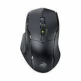Roccat Kone Air - Mouse da gioco wireless ergonomico con 800 ore di autonomia della batteria, sensore ottico 19K DPI, impugnature laterali in gomma a doppia iniezione, Nero