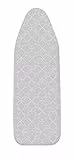 WENKO Copertura dell'asse da stiro Alu M/L - Copriasse da stiro, rivestito in alluminio, imbottitura in materiale espanso, Easy-Clip, Cotone, 44 x 128 cm, Multicolore