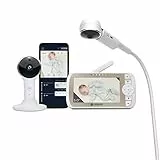 Motorola VM65X Connect / MBP 950 Halo - Monitor video per neonati con montaggio su culla - 5' Full HD 1080p Wi-Fi - Collegato a Motorola Nursery app - Supporto flessibile per telecamera magnetica