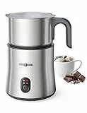 Paris Rhône Montalatte elettrico a induzione, 4 in 1, 500 ml, lavabile in lavastoviglie, con funzione di cacao per cioccolata calda, schiuma di latte calda/freddo, latte caldo