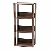 Iris Ohyama, Libreria, Contenitore a 3 livelli, Ripiani regolabili ogni 14 cm, Stabile, Industriale, Lavanderia, Soggiorno, Ingresso, Camera da letto, Ufficio - Open Wood Rack OWR-400 - Marrone