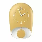 Guzzini Bell Home Orologio da Parete con Pendolo, Acrilonitrile-butadiene-stirene, Mechanism, Giallo Senape, 04