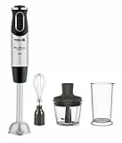 Moulinex DD6558 Quickchef 3in1 Frullatore a Immersione, 1000 W, Mixer con Tecnologia Powelix e 10 Velocità, 3 Accessori, Bicchiere 800 ml, Tritatutto 500 ml e Frusta, Lame in Acciaio Inossidabile
