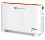 PROUS Stufetta Elettrica Basso Consumo con Ventilatore Turbo, 2000W Termosifone elettrico basso consumo, Riscaldamento Rapido Risparmio Energetico, Protezione da Surriscaldamento, per Ambienti 20-30m²