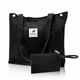 Luckits Borsa da donna in tela per la spesa da donna di grande capacità con tasca interna, borsa a tracolla lavabile per ragazza borsa da lettura universitaria borse stampate