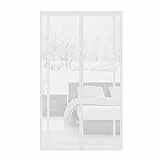 Sekey 130x220cm Zanzariera Magnetica per Porte, Tenda Magnetica, si Chiude da Sola, Senza Praticare Fori Può Essere Accorciata in Lunghezza e in Larghezza, Bianco