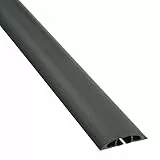 D-Line CC-1 Canalina Pavimento, Canalina Cavi, Canalina Passacavi Calpestabile, Passacavo a Pavimento - Cavità per cavi = 17mm (Larghezza) x 9mm (Altezza) - 1,8m Lunghezza - Nero