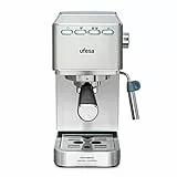 Ufesa CE8020 Capri, Macchina Caffè Espresso e Cappuccino, Pressione 20 Bar, 1350W, Sistema Thermoblock, Vaporizzatore Regolabile, Caffè Macinato o Cialde, Serbatoio 1.4 L, Spegnimento Automatico