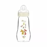 MAM Biberon Feel Good, in Vetro, con Tettarella Misura 2, 2+ Mesi, 260 ml, Neutro
